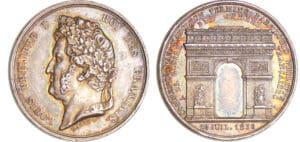 Louis-Philippe Ier (1830-1848) - Jeton en argent - Achévement de l'arc de triomphe 1836