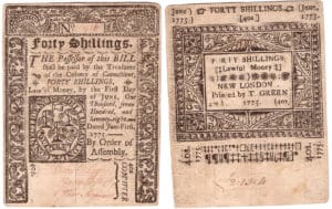 Etats-Unis - Bank Note - Colonial Connecticut - 1775 Third issue, June 1st 1775 - 40 shillings