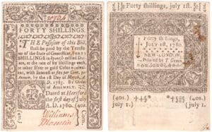 Etats-Unis - Bank Note - State Connecticut - 1780 Third issue, July 1st 1780 - 40 shillings