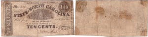 Etats-Unis - Bank Note - Obsolete currency - North Carolina (Raleigh), State of North Carolina - 10 cent January 1st 1866