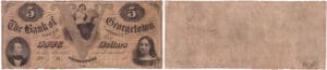 Etats-Unis - Bank Note - Obsolete currency - South Carolina (Georgetown), Bank of Georgetow - 5 dollars October 1st 1856