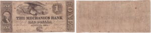 Etats-Unis - Bank Note - Obsolete currency - Georgia (Augusta), The mechanics bank - 1 dollar November 1st 1858