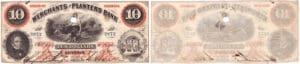 Etats-Unis - Bank Note - Obsolete currency - Georgia (Savannah), Merchants & Planters Bank - 10 dollars June 1st 1860