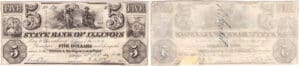 Etats-Unis - Bank Note - Obsolete currency - Illinois (Lockport), State of Illinois - 5 dollars september 14th 1840