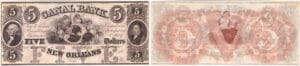 Etats-Unis - Bank Note - Obsolete currency - Louisiana (New Orleans), Canal bank - 5 dollars 18--
