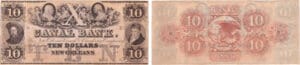 Etats-Unis - Bank Note - Obsolete currency - Louisiana (New Orleans), Canal bank -10 dollars 18-- série B
