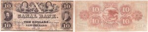 Etats-Unis - Bank Note - Obsolete currency - Louisiana (New Orleans), Canal bank -10 dollars 18-- série D