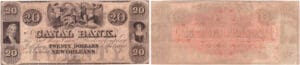 Etats-Unis - Bank Note - Obsolete currency - Louisiana (New Orleans), Canal bank - 20 dollars 18-- série A