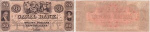 Etats-Unis - Bank Note - Obsolete currency - Louisiana (New Orleans), Canal bank - 20 dollars 18-- série B