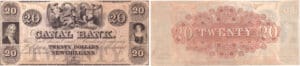 Etats-Unis - Bank Note - Obsolete currency - Louisiana (New Orleans), Canal bank - 20 dollars 18-- série B