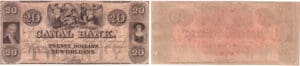Etats-Unis - Bank Note - Obsolete currency - Louisiana (New Orleans), Canal bank - 20 dollars 18-- série D