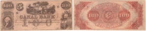 Etats-Unis - Bank Note - Obsolete currency - Louisiana (New Orleans), Canal bank - 100 dollars 18-- série B