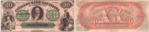 Etats-Unis - Bank Note - Obsolete currency - Louisiana (New Orleans), Citizens' bank - 20 dollars 18-- série A