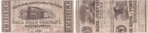 Etats-Unis - Bank Note - Obsolete currency - Louisiana (New Orleans), New Orleans Jackson & Great Northern, Rail Road Co - 3 dollars Novembre 16th 1861