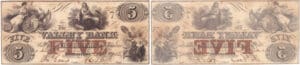 Etats-Unis - Bank Note - Obsolete currency - Maryland (Hagerstown), The Valley Bank -5 dollars May 31th 1855 Etats-Unis - Bank Note - Obsolete currency - Maryland (Hagerstown), The Valley Bank -5 dollars May 31th 1855