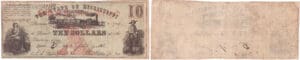 Etats-Unis - Bank Note - Obsolete currency - Mississipi (Jackson), State of Mississippi - 10 dollars July 1862 Etats-Unis - Bank Note - Obsolete currency - Mississipi (Jackson), State of Mississippi - 10 dollars July 1862