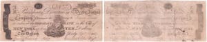 Etats-Unis - Bank Note - Obsolete currency - New York (Derby), Derby Fishing Company - 10 dollars September 1st 1808 Etats-Unis - Bank Note - Obsolete currency - New York (Derby), Derby Fishing Company - 10 dollars September 1st 1808