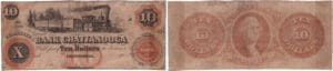Etats-Unis - Bank Note - Obsolete currency - Tennessee (Chattanooga), Bank of Chattanooga - 10 dollars 18xx