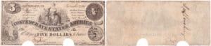 Etats-Unis - Bank Note - Confederate currency - Virgina (Richmond), Confederate States of America - 5 dollars September 2nd 1861