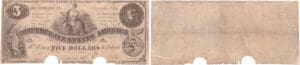 Etats-Unis - Bank Note - Confederate currency - Virgina (Richmond), Confederate States of America - 5 dollars September 2nd 1861