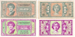 Etats-Unis - Bank Note - Military payment certificates - 5 cents, 10 cents serie 541 (lot de 2 billets) Etats-Unis - Bank Note - Military payment certificates - 5 cents, 10 cents serie 541 (lot de 2 billets)