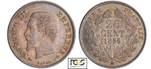 Napoléon III (1852-1870) - 20 centimes tête nue 1856 A (Paris)