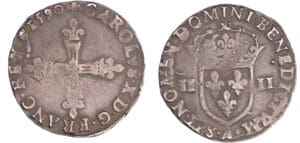 Charles X (1589-1590) - Quart d'écu - 1590 A (Paris) Charles X (1589-1590) - Quart d'écu - 1590 A (Paris)