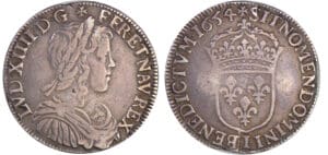 Louis XIV (1643-1715) - ½ écu à la mèche longue - 1654 I (Limoges)