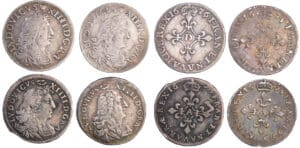 Louis XIV (1643-1715) - 4 sols dits « des traitants » - Lot de 4 monnaies