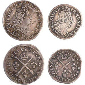 Louis XIV (1643-1715) - 5 sols aux insignes - Lots de 2 monnaies