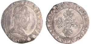 Henri III (1574-1589) - Demi-franc au col plat - 1581 G (Poitiers) Henri III (1574-1589) - Demi-franc au col plat - 1581 G (Poitiers)