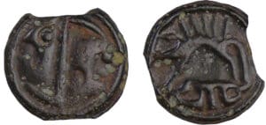 Lingons - Potin oyindia à la tête janiforme (80-50 av. J.-C.)