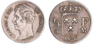 Charles X (1824-1830) - 1/4 de franc 1826 M (Toulouse) Charles X (1824-1830) - 1/4 de franc 1826 M (Toulouse)