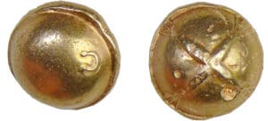 Sénons - Statère globulaire à la croix et au torque (100-80 av. J.-C.)