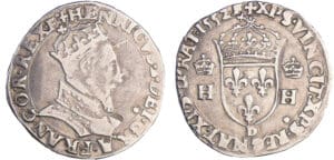Henri II (1547-1559) - Teston à la tête couronnée - 1552 D (Lyon)