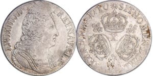 Louis XIV (1643-1715) - Ecu aux 3 couronnes - 1710 X (Amiens)