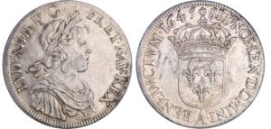Louis XIV (1643-1715) - Ecu à la mèche courte - 1645 A (Paris) rose