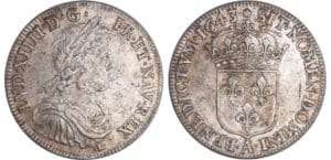 Louis XIV (1643-1715) - ½ écu à la mèche courte - 1643 A (Paris) Rose