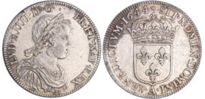 Louis XIV (1643-1715) - ½ écu à la mèche courte - 1644 A (Paris) Rose