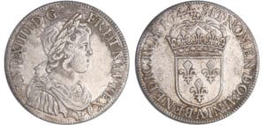 Louis XIV (1643-1715) - ½ écu à la mèche courte - 1644 A (Paris) Point