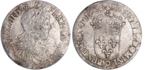 Louis XIV (1643-1715) - ½ écu à la mèche longue - 1650 9 (Rennes)