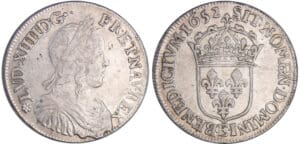 Louis XIV (1643-1715) - ½ écu à la mèche longue - 1652 E (Tours)