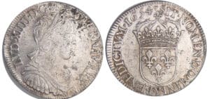 Louis XIV (1643-1715) - ½ écu à la mèche longue - 1654 Y (Bourges)