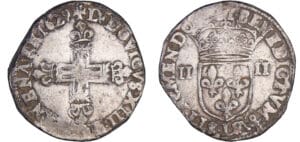 Louis XIII (1610-1643) - ¼ d'écu à la croix fleurdelisée, avers côté croix - 1629 L (Bayonne) Louis XIII (1610-1643) - ¼ d'écu à la croix fleurdelisée, avers côté croix - 1629 L (Bayonne)