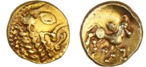Bellovaques - Statère d'or à l'astre (80-50 av. J.-C.) Bellovaques - Statère d'or à l'astre (80-50 av. J.-C.)