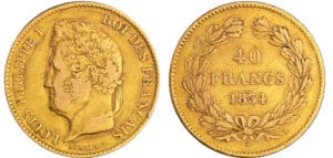Louis-Philippe Ier (1830-1848) - 40 francs 1834 L (Bayonne) Louis-Philippe Ier (1830-1848) - 40 francs 1834 L (Bayonne)