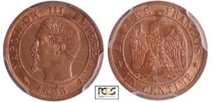 Napoléon III (1852-1870) - 1 centime tête nue 1855 K (Bordeaux)