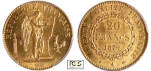 Troisième république (1871-1940) - 20 francs Génie 1879 A (Paris) ancre barrée