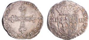 Louis XIII (1610-1643) - ¼ d'écu de Navarre à la croix fleurdelisée - 1622 F (Saint-Palais) Louis XIII (1610-1643) - ¼ d'écu de Navarre à la croix fleurdelisée - 1622 F (Saint-Palais)
