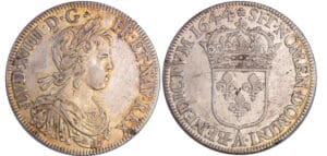 Louis XIV (1643-1715) - Ecu à la mèche courte - 1644 A (Paris) Rose